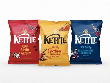 Assorted flavours of Kettle Chips